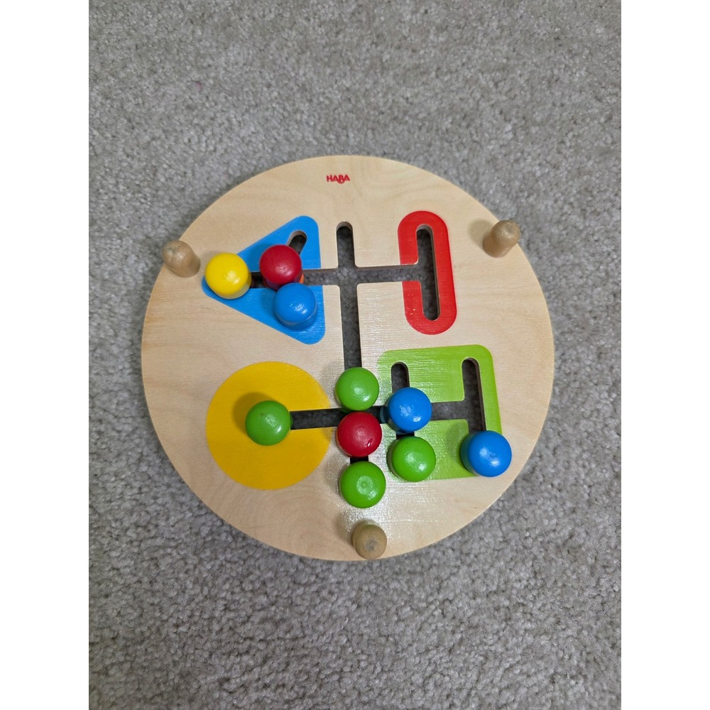 HABA Double Sided Wooden Magnetic Maze Game Farm Animals and Shapes Toy